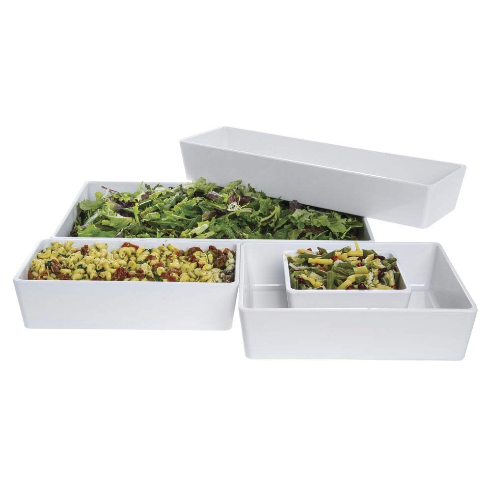 1/2 Size Modular Pan White Melamine - 10"L x 12"W x 3"H by HUBERT – Melamine, White, Model H0224-BWHITE