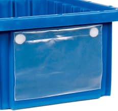 Quantum LBL5X8 Identification Label Holder for Warehouse Dividable Container Commercial Wire Shelving Basket | Fits DG91025, DG91035, DG92035 and DG93030 | 8"W x 5"H, Clear, Polyethylene (Pack of 6)