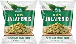 Fresh Gourmet Crispy Lightly Salted Jalapenos Crunchy Snack and Salad Topper 16 Ounce (Pack of 2)