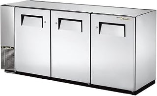 True TBB24GAL-72-S Space Saving Back Bar Cooler - 71-7/8"W, 3 Solid Swing Doors, Galvanized Steel