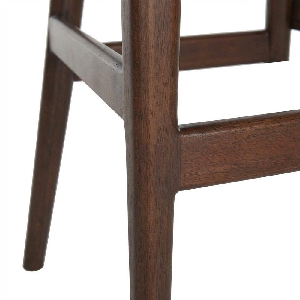 White Artisan Bar Stool with Foam Cushion by Starlight Canyon Home – Wood, Brown