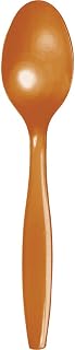 Creative Converting 288 Count Premium Touch of Color Plastic Spoons, Pumpkin Spice