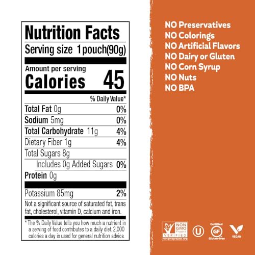 Buddy Fruits Peach & Carrot / 3.2 Ounce (Pack of 18) / 1 Meals