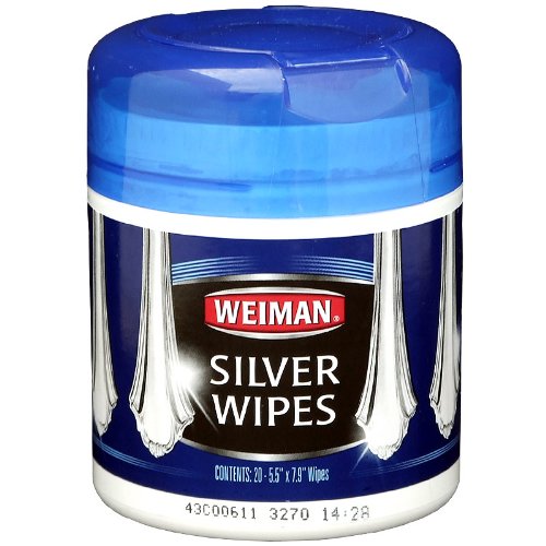 20CT Silver Wipes (Pack of 4) by Weiman – 20 Count (Pack of 4), Silver, Pack of 4
