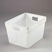 Postal Mail Tote Without Lid, Corrugated Plastic, Natural, 18-1/2x13-1/4x12 - Lot of 10