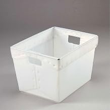 Postal Mail Tote Without Lid, Corrugated Plastic, Natural, 18-1/2x13-1/4x12 - Lot of 10