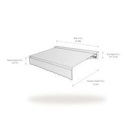 24' Destin Left Motor (24' x 10') Retractable Patio Awning by Awntech – (24'W x 10'P), Acrylic Linen, Brown, Model DTL24-BR
