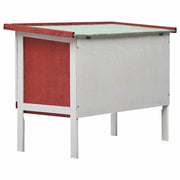 Outdoor Rabbit Hutch 1 Layer in Red Wood by vidaXL – Fir, Green,Red,White,Wood, Model 170830