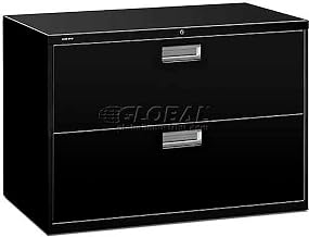Brigade 600 Series Lateral File, 2 Legal/Letter-Size File Drawers, Black, 42" x 18" x 28
