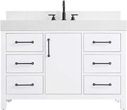 Elegant Kitchen and Bath 48" Single Bathroom Vanity in White with Backsplash