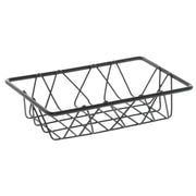 Wire Display Basket Pastry Tray Bakery Basket Rectangular Nickel Powder-Coated Steel - 9"L x 6"W x 2"H by HUBERT – Alloy Steel, Nickel