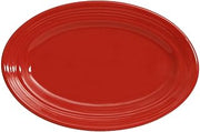 Tuxton China CQH-096 Platter, 9-3/4" x 6-1/2", Oval, Wide Rim, Microwave and Dishwasher Safe, Oven Proof, Fully Vitrified, Ceramic, Concentrix, Cayenne, Pack of 24