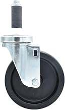BK Resources 5" Polyolefin 1" Expanding Stem Swivel Caster for Work Tables, NSF, 300lb Capacity Per Wheel