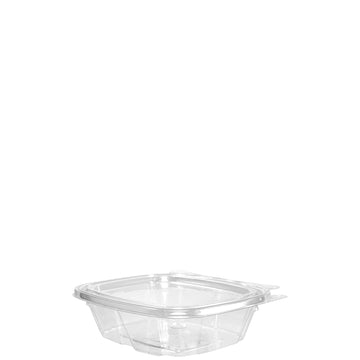 8 oz Tamper-Resistant Clear Hinged Container with Flat Lid (Case of 200) by DART – 8, 8.0 fluid_ounces, Polyethylene Terephthalate (PET), CLEAR, Pack of 200