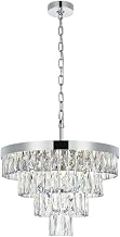 Elegant Lighting Josephine 20" Round Chandelier in Chrome