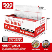 Stock Your Home 9 Inch / Silver / 500 Aluminum Foil