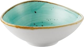 CAC China TUS-TB5-TQS Triangular Bowl Turquoise 6oz 4 3/4" Porcelain Triangle, Color, Set of 36