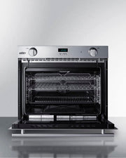 27" Wide Gas Wall Oven by Summit Appliance – 3 cubic feet, 3.0 cubic_feet, Stainless Steel, Silver, Model SGWOGD27
