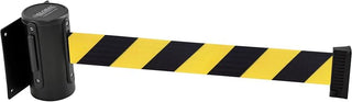 Global Industrial Wall Mount Retractable Belt Barrier, Black Powder Coated