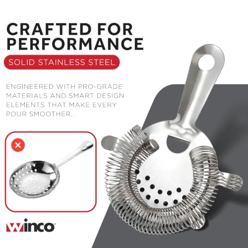Winco 1 / Stainless Steel / Round, Wire Mesh, Reinforced Rim Bar Strainers