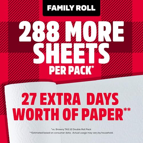 Brawny 12 Family Rolls (100 Sheets Each) / White / 1 Paper Towels