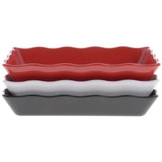 Melamine Serving Bowl with Ruffled Edges by HUBERT – Melamine, Red, Model H0069-RED