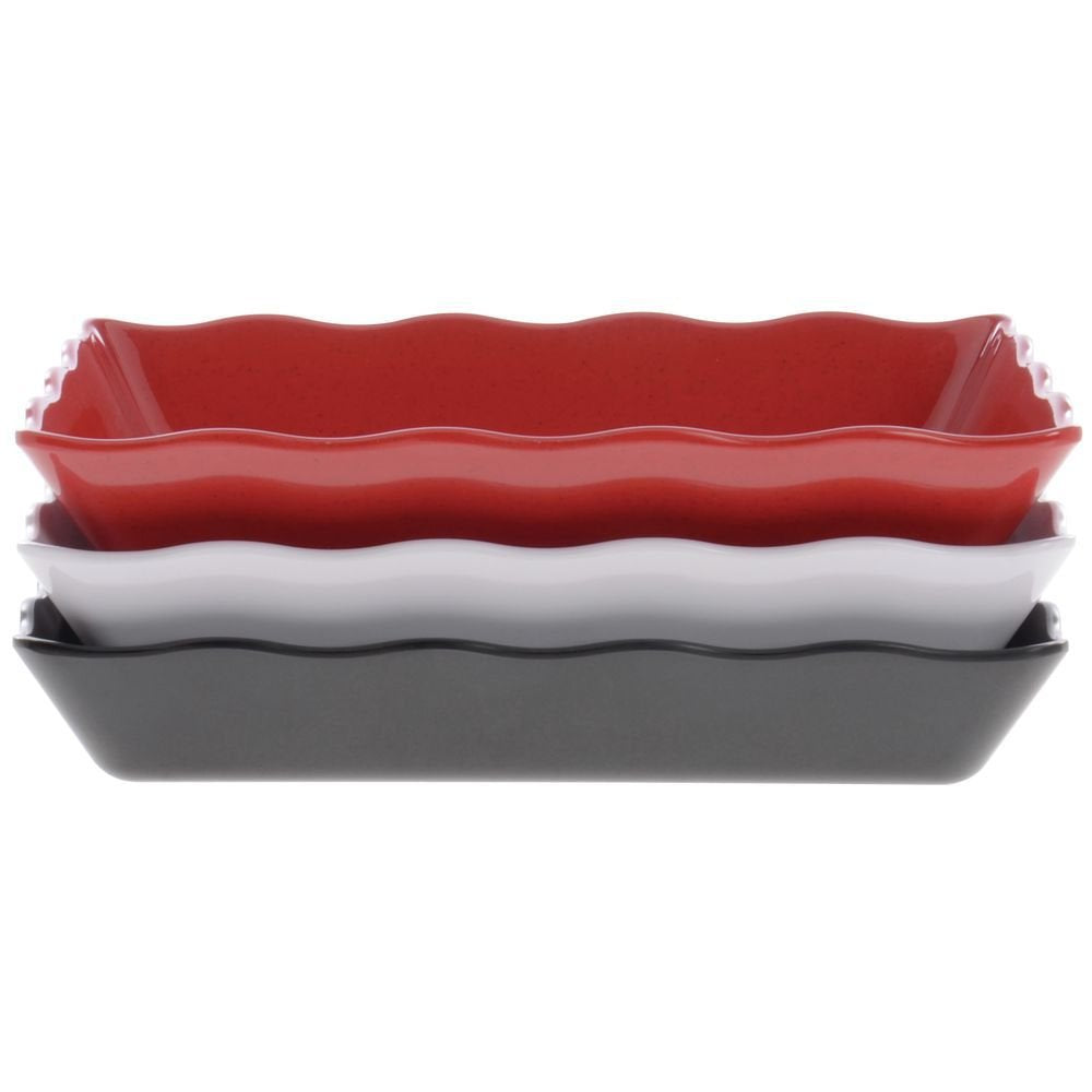 Melamine Serving Bowl with Ruffled Edges by HUBERT – Melamine, Red, Model H0069-RED