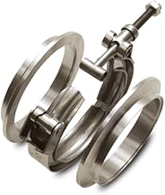 Vibrant Power 12492 V-Band Clamp Assembly, includes Male/Female Titanium Flanges for 3.50 in. diameter tubing, Stainless Steel Quick-Release Clamp, kit