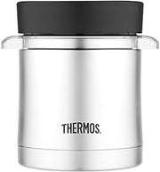 Thermos Food Jar with Microwavable Container, 12-Ounce, Stainless Steel