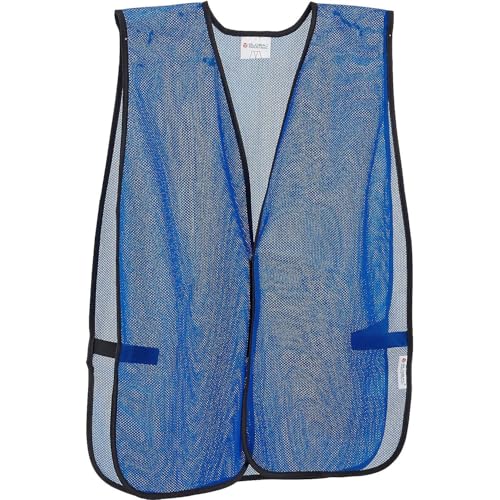 Mesh Hi-Vis Safety Vest by Global Industrial – One Size, Polyester, Blue, Model 641642B