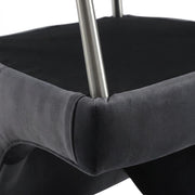 Velvet-Upholstered Side Chair with Silver Legs by Starlight Canyon Home – Velvet, Grey