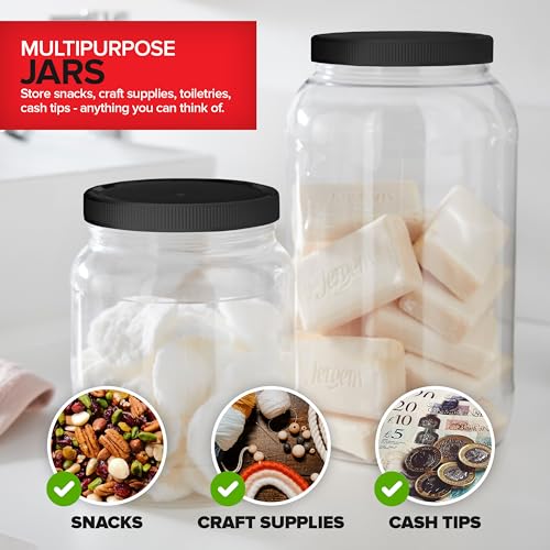 Stock Your Home 1 Gallon / 1.0 / Black Food Jars & Canisters