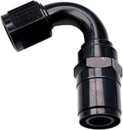 Fragola Fitting, Hose End, Crimp-On, 120 Degree, 12 an Hose Crimp to 12 an Female, Aluminum, Black Anodize, Each