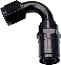 Fragola Fitting, Hose End, Crimp-On, 120 Degree, 12 an Hose Crimp to 12 an Female, Aluminum, Black Anodize, Each