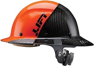 LIFT Safety DAX Fifty 50 Carbon Fiber Full Brim Hardhat (Orange), Medium