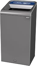 Rubbermaid Commercial Products Configure 1 Stream Mixed Recycling Trash Can, 23 Gal, Grey Stenni, Indoor for Stadiums/Food Courts/Airports