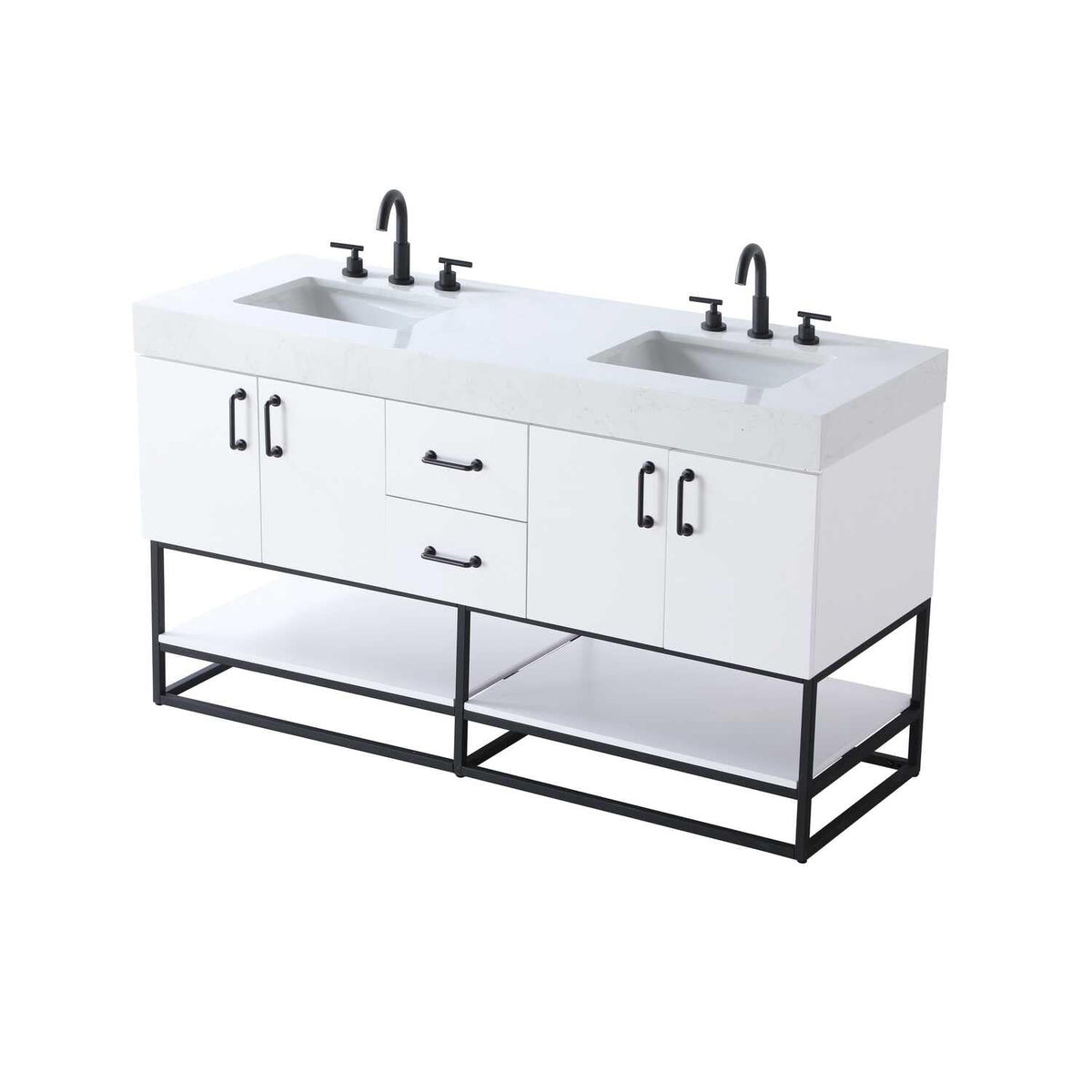 Caroline Bathroom Vanity White by Lighting Design – Wood, White, Model VF29260DWH