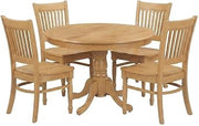 Furnifact Solid Wood Round Dining Table 5 Piece Set Kitchen Chairs Round Dining Tables Dining Table Set for 4, Oak