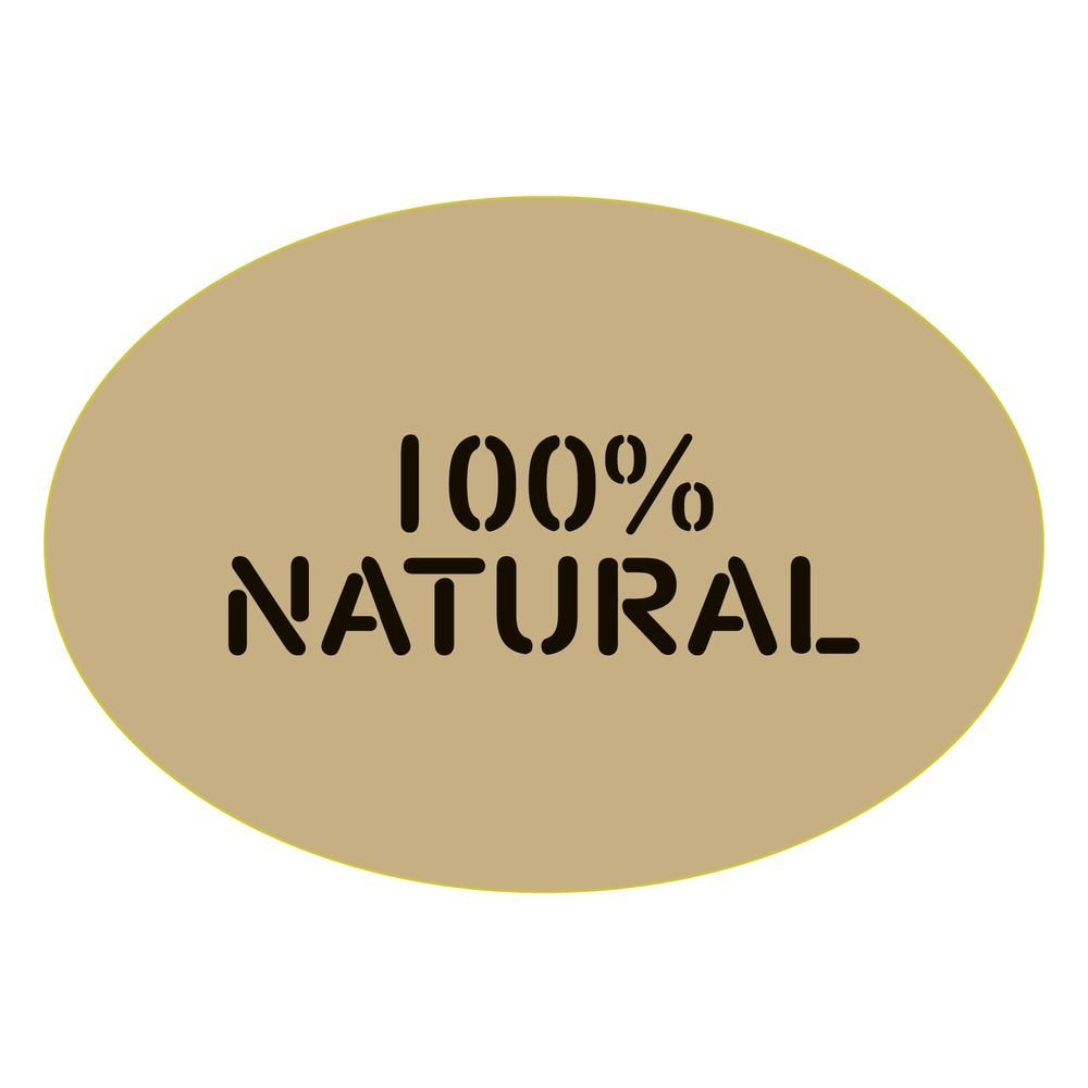 Natural Oval Food Label Black Imprint"100% Natural" - 1 1/2"L x 1"H by HUBERT – Paper, Natural, Pack of 500, Model 11487