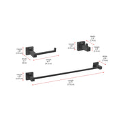 Isla 3-Pc Stainless Steel Hardware Set in Black by Elegant Kitchen and Bath – Stainless Steel, Black, Model HWB-12S3HMBK