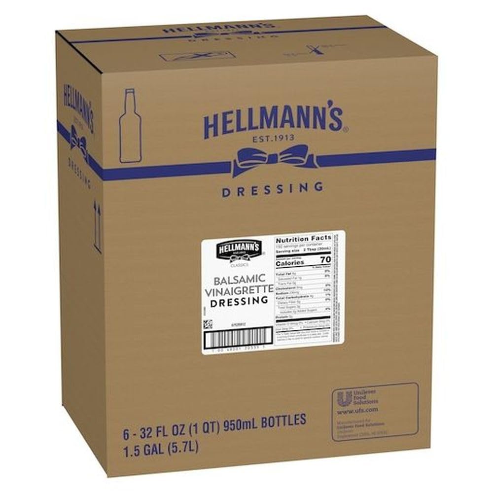 Hellmanns Balsamic Vinaigrette Dressing by HELLMANN'S – 32 ounces, Pack of 6