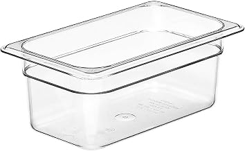 Cambro 1/4 GN Polycarbonate Hotel Pan, 4" Deep, 6PK Clear 44CW-135