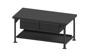 Workbench, Steel, 4 Drawers, 72 x 36 by Durham – Steel, Gray