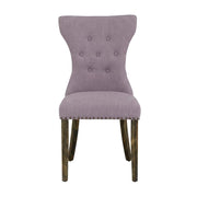 Fabric-Upholstered Parsons Dining Chair with High Back by Furnifact – Wood, Jacobean, Pack of 2