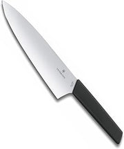 Victorinox Swiss Modern Chef's Knife - Kitchen Knife for Cutting Meat, Fruit & Vegetables - Premium Kitchen Accessories - Black Handle, 8"