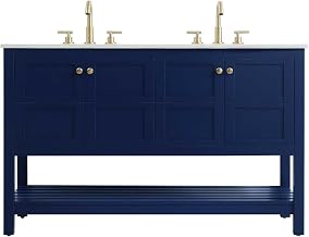 Elegant Kitchen and Bath 54" Double Bathroom Vanity in Blue