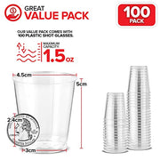 Stock Your Home 100 Pack / 1.5 ounces / Clear Shot Glasses