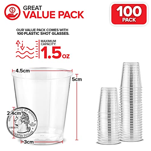 Stock Your Home 100 Pack / 1.5 ounces / Clear Shot Glasses