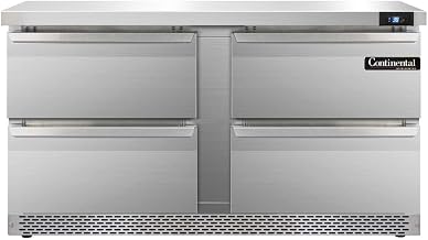 SW60-FB-D Two Section Work Top Refrigerator 60" W, Front Breathing & Four Drawers