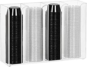 CTCO-4CL Countertop or Wall Mount Portion Cup and Lid Organizer, Clear Acrylic